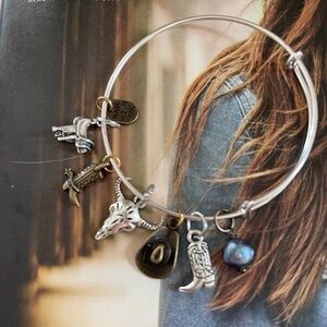 Artisan Crafted Sterling Silver & Brass Seven Charm Bracelet: New without Tags!